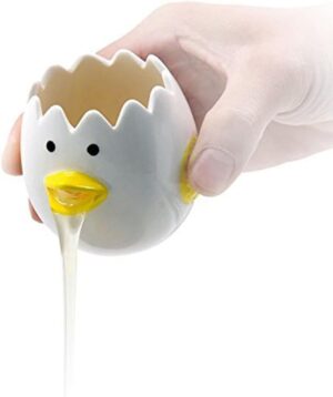 Luococo Cute Egg Separator, Ceramics Vomiting Chicken Egg Yo...