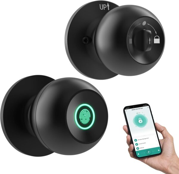 Ghome Smart Fingerprint Door Lock, Door Knob With App Smart