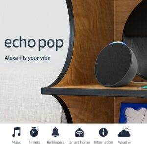 Amazon Echo Pop | Alexa Fits In Anywhere: Bedroom, Living