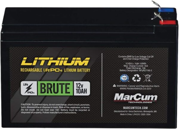 Marcum Lithium 12v 10ah Lifepo4 Brute Battery | Ice Fishing