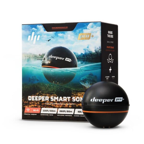 Deeper Pro+ Smart Sonar Castable And Portable Wifi Fish Find...