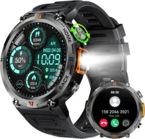 Military Smart Watch For Men (call Receive/dial) With Led Fl...