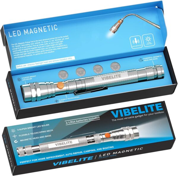 Vibelite Extendable Magnetic Flashlight With Telescoping Mag...