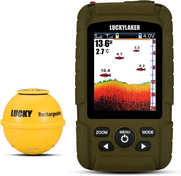 Lucky Portable Sonar Fish Finder Boat Depth Fishing Fish Fin...