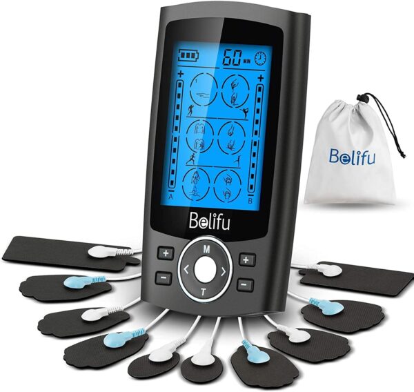 Belifu Dual Channel Tens Ems Unit 24 Modes Muscle Stimulator...