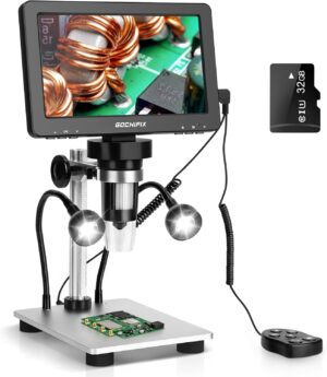 7" lcd digital microscope 1200x for adults,12mp 1080p soldin...