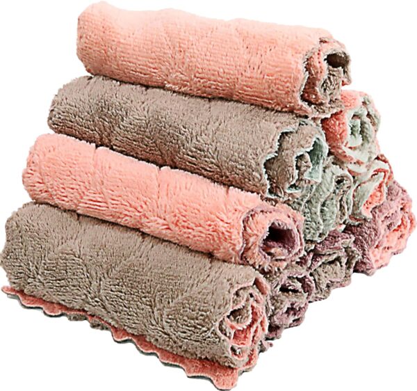 Microfiber Kitchen Washcloths, Super Absorbent Coral Velvet Dishtowels, Premium Table...