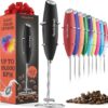 Powerful Handheld Milk Frother, Mini Milk Frother Wand, Batt...