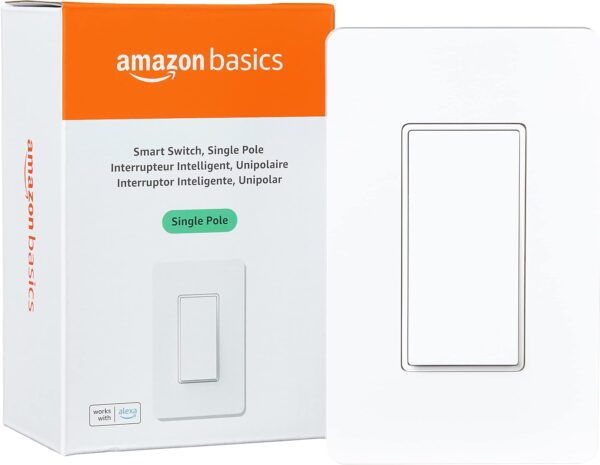 Amazon Basics Smart Switch, Single Pole, Works With Alexa Only,