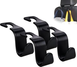 Amooca car seat headrest hook 4 pack hanger storage organizer