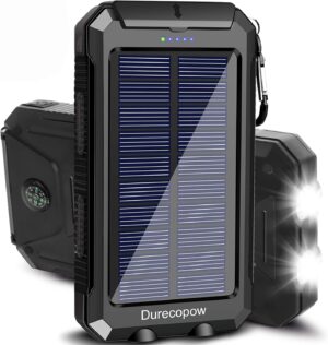 Solar Charger, 20000mah Portable Outdoor Waterproof Solar Power Bank, Camping