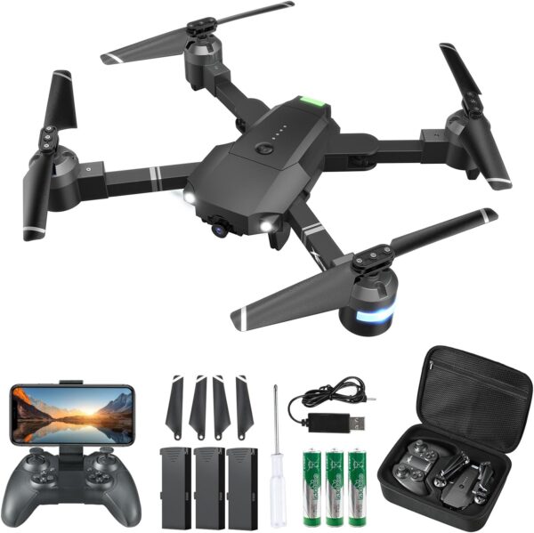 Attop Drone With Camera For Adults&kids, Foldable 1080p Fpv 120°fov