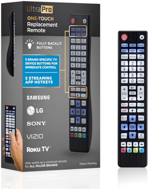 Ultrapro Backlit Onetouch Replacement Remote For Samsung, Sony, Lg, Vizio,