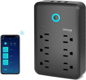 Ghome smart plug outlet extender, usb wall charger with 3