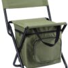 Leadallway Fishing Chair With Cooler Bag Foldable Compact Fishing Stool,green