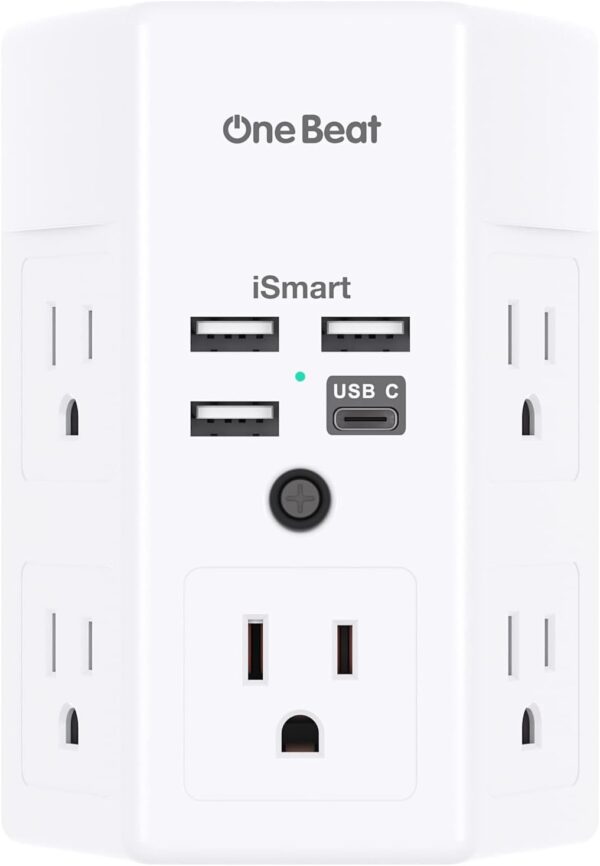 Surge protector, 5 outlets extender with 4 usb ports(usb c),