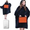 Maxeve Heated Wearable Blanket Hoodie With Battery Pack 10000mah, Oversized