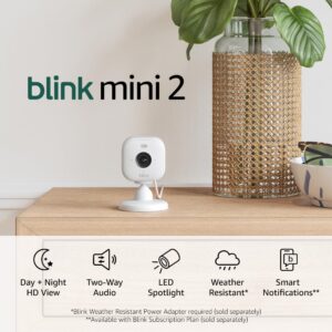 Blink Mini 2 (newest Model), Plug In Smart Security Camera, Hd