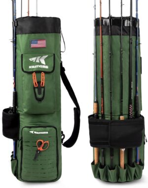 Kastking large 81l storage fishing bag holds 6 rods &