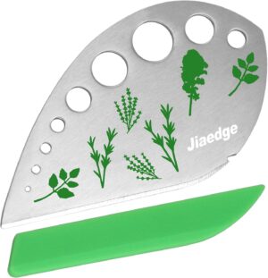 Herb Stripper, Jiaedge Green 9 Holes Stainless Steel Kitchen Herbs